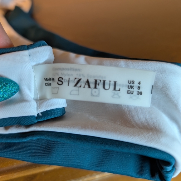 Zaful White and Teal Swimwear - Picture 12 of 12
